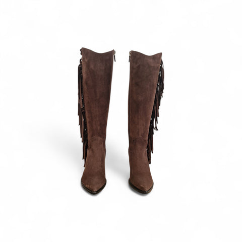 Julia - Stivale alto in pelle cioccolato