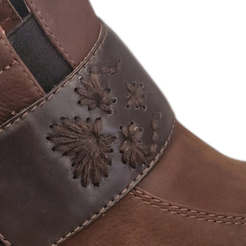 Bianca - Stivalleto in pelle cioccolato lana lux