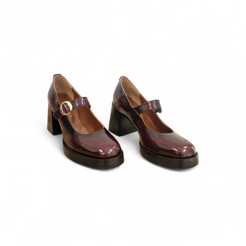 Lya - décolletè con cinturino bordeaux