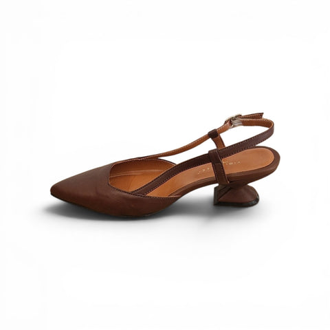 Linda - slingback pelle cioccolato