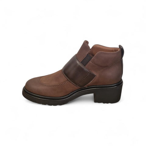 Bianca - Stivalleto in pelle cioccolato lana lux