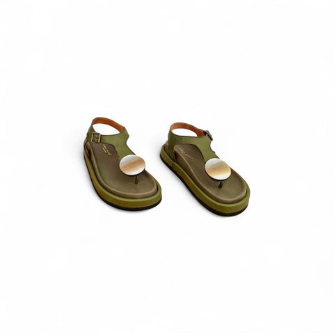Sole - Infradito nappa muschio madreperla - look