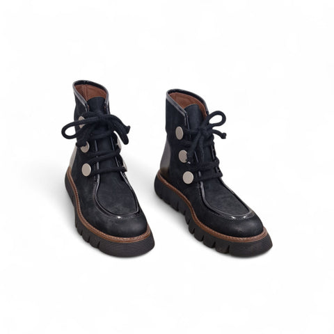 Gio - Anfibio pelle nabuk nero kombat