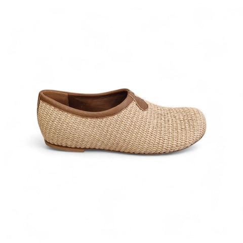 Amos - slippers - rafia- pelle - cuoio